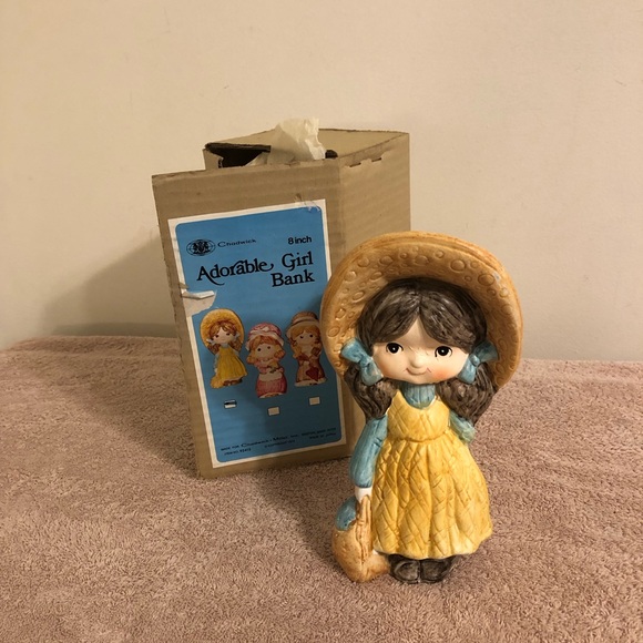 Vintage 1974 Chadwick Miller Adorable Girl Bank Yellow 8” Tall Made in Japan - Picture 1 of 8